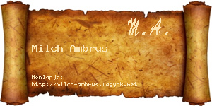 Milch Ambrus névjegykártya
